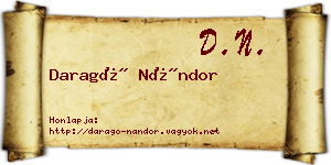 Daragó Nándor névjegykártya